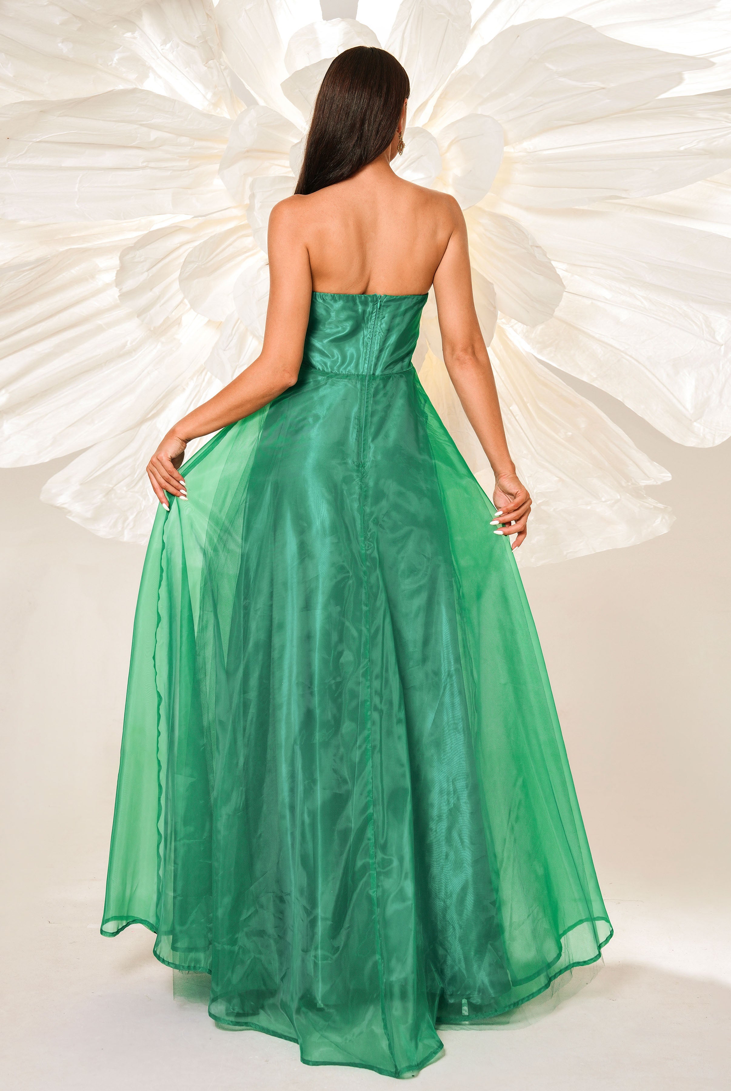 Floral Tube Top A-line Tulle Dress RJ11883