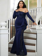 Plus Size Asymmetric Panel Evening Dress PXL101 MISS ORD