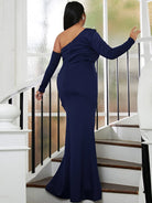 Plus Size Asymmetric Panel Evening Dress PXL101 MISS ORD