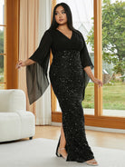 Missord Plus Cross Cover Top Sequin Prom Dress PXH2139 MISS ORD