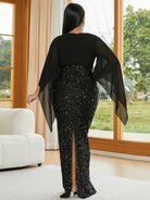 Missord Plus Cross Cover Top Sequin Prom Dress PXH2139 MISS ORD