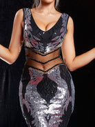 V-neck Sexy Sequin Mermaid Prom Dress M01080