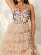 Sweetheart Neck Mesh A-line Evening Dress DH80061