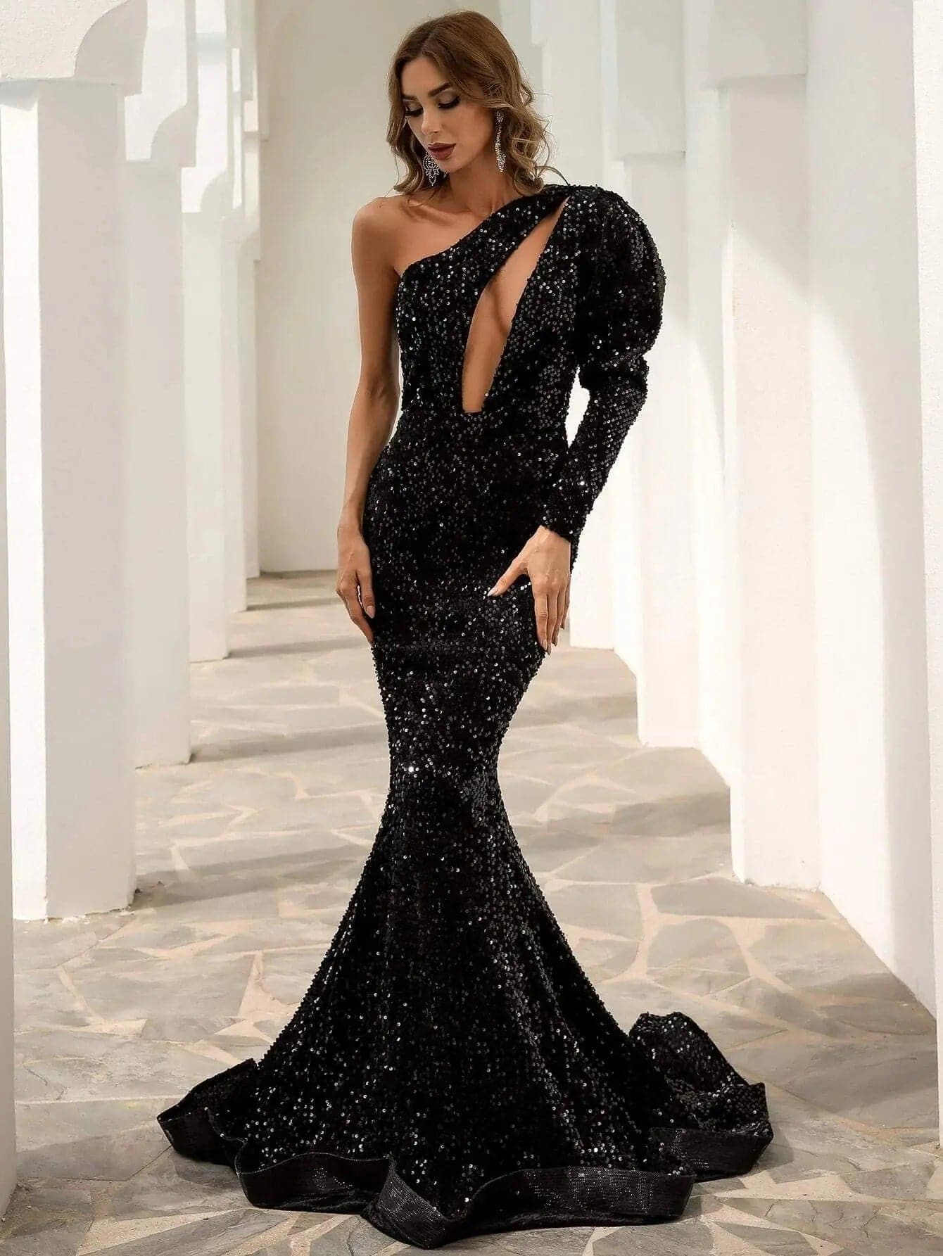 Cutout Black Mermaid Dress M0803 MISS ORD