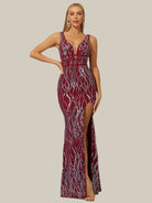 High Slit Backless Sequins Maxi Prom Dress XH1586 MISS ORD