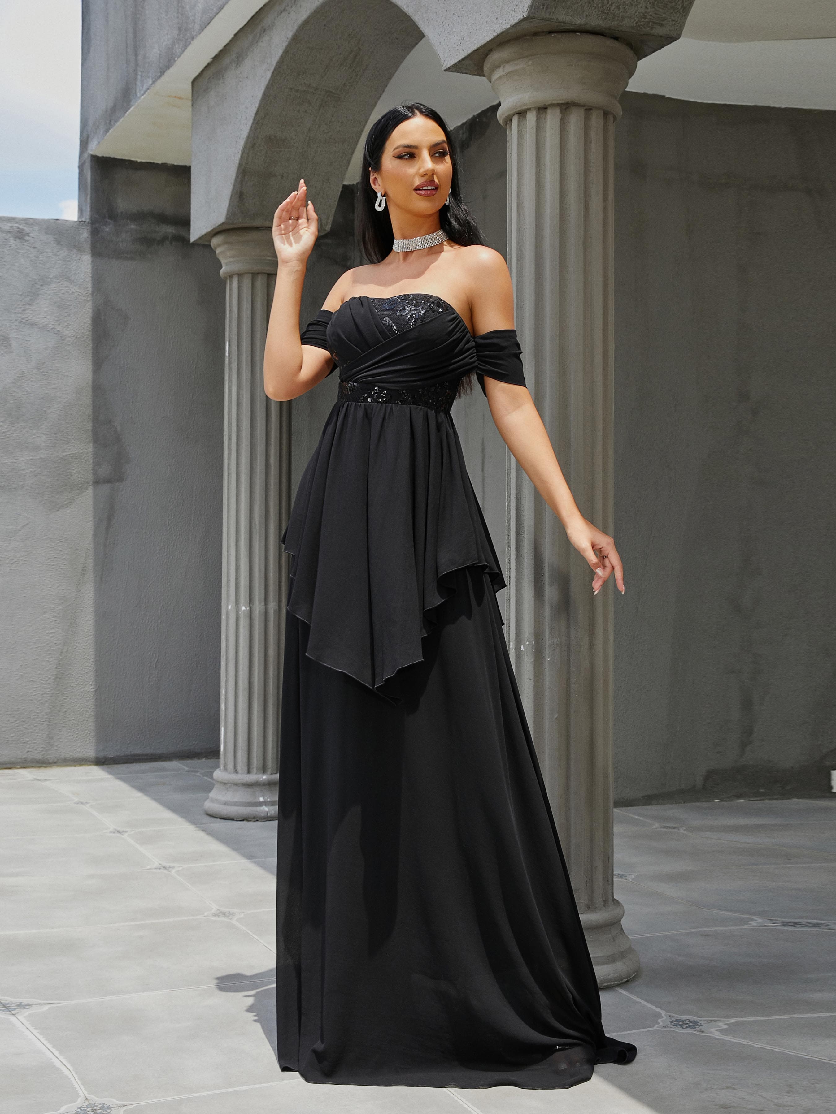 Strapless Backless A-Line Off Shoulder Evening Dress RH30620