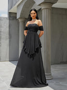 Strapless Backless A-Line Off Shoulder Evening Dress RH30620