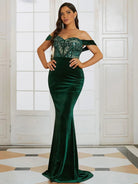 Off Shoudler Velvet Mermaid Prom Dress XJ1521 MISS ORD