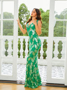 MISSORD Cold Shoulder Sweetheart Mermaid Sequin Green Prom Dress