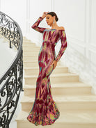 Formal Off Shoulder Mermaid Red Evening Dress