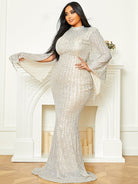 MISSORD Plus Size Mermaid Sequin Evening Dress