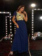 MISSORD One Shoulder Blue Chiffon Bridesmaid Dress