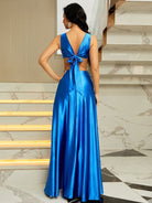 V-Neck Split Prom Dress