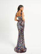 Formal Square Neck Multicolor Sequin Mermaid Dress RJ10768 MISS ORD