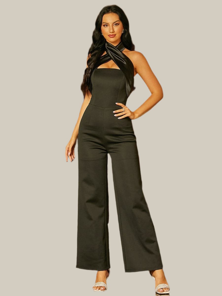 Halter Backless Black Jumpsuit RD50044 MISS ORD