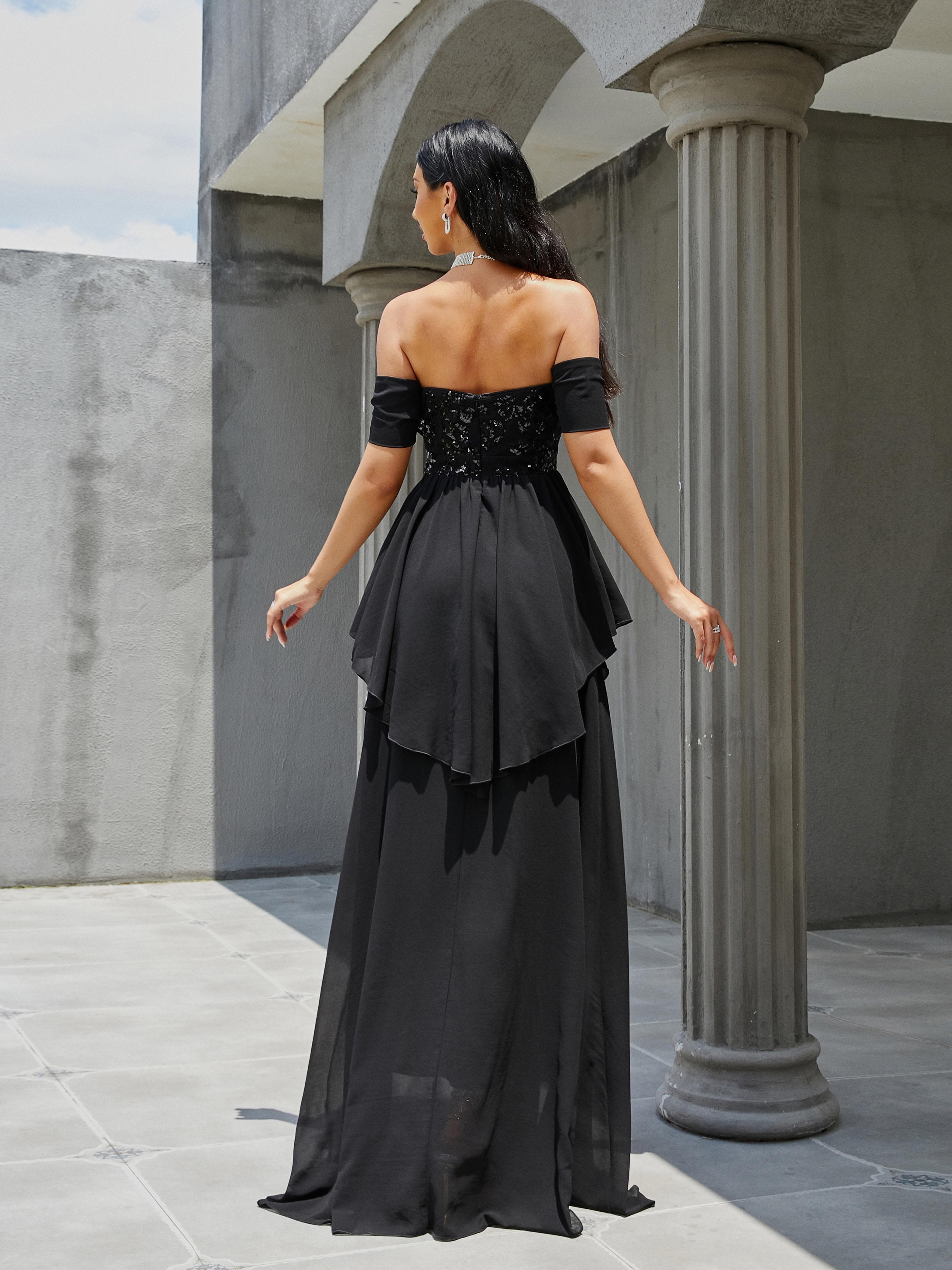 Strapless Backless A-Line Off Shoulder Evening Dress RH30620