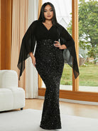 Missord Plus Cross Cover Top Sequin Prom Dress PXH2139 MISS ORD
